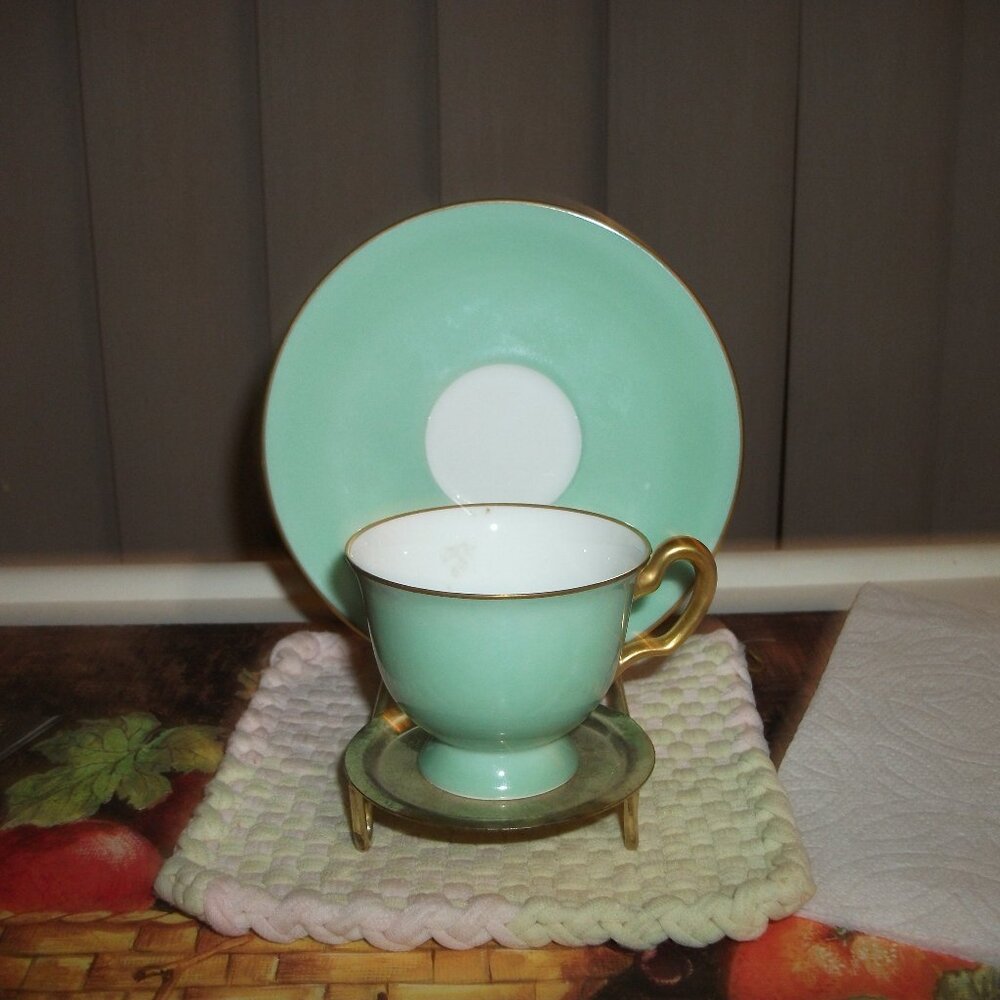 Vintage OAC OKURA Demitasse Cup & Saucer with stand